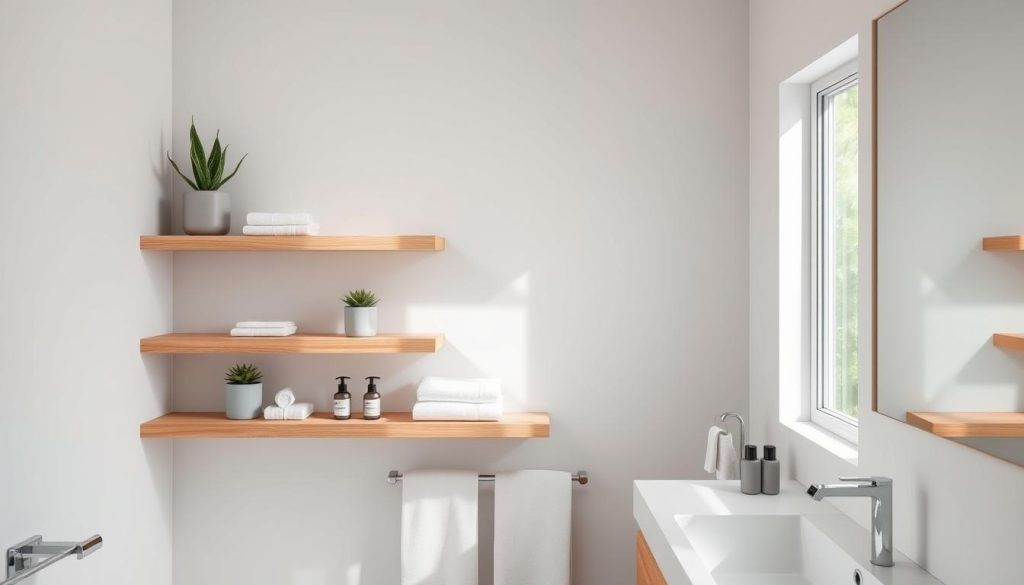 floating bathroom shelves