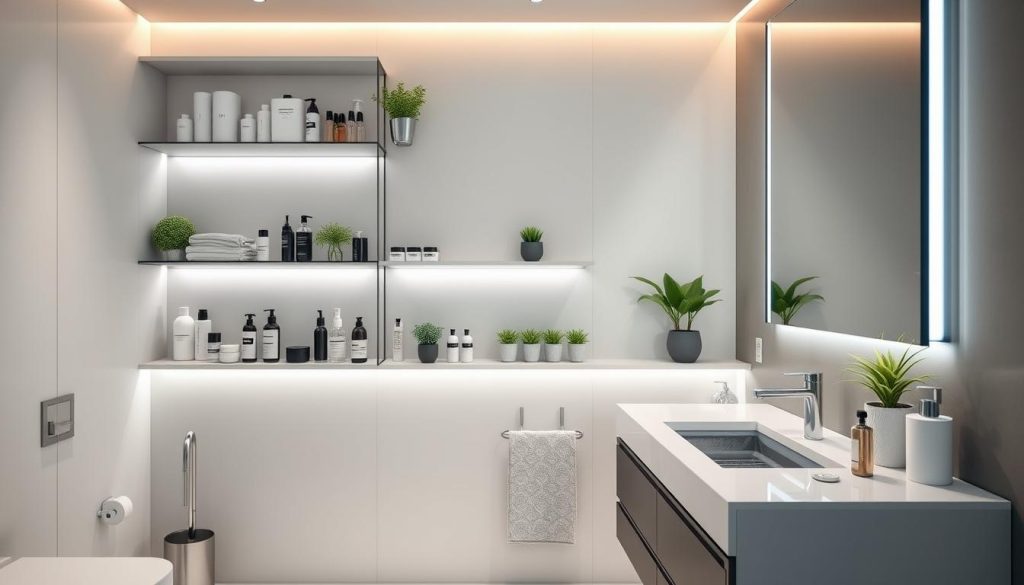 modern bathroom organization