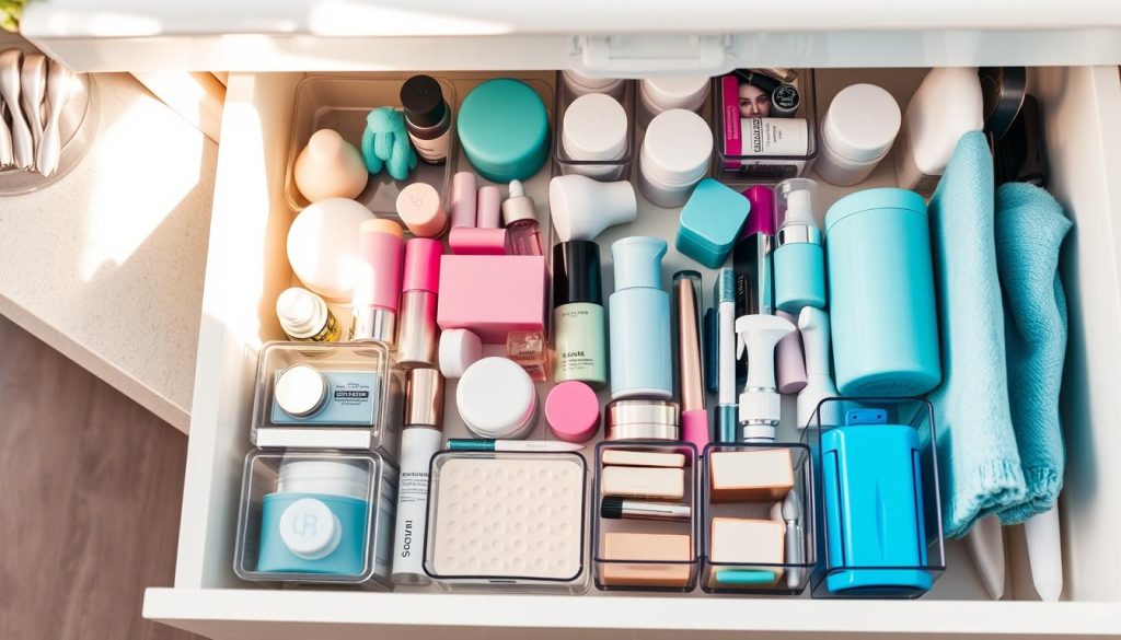 organized bathroom drawers