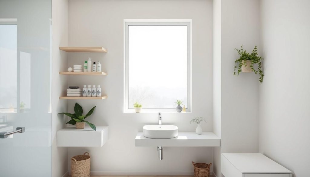 organized minimalist bathrooms