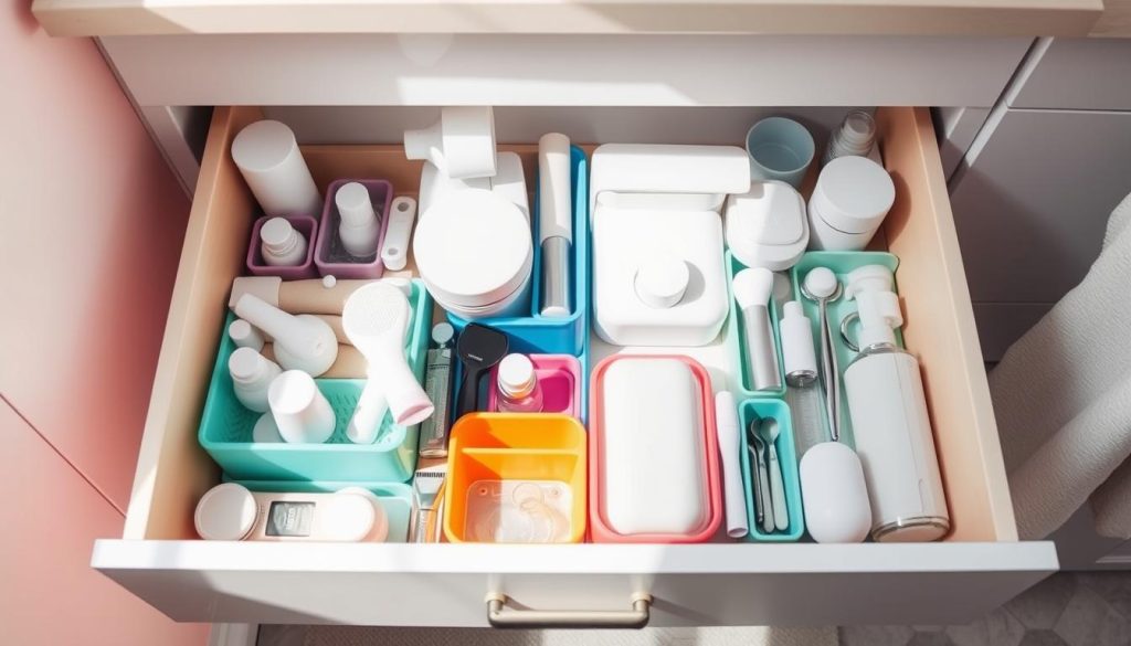 organizing bathroom drawers