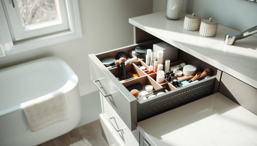 organizing bathroom drawers