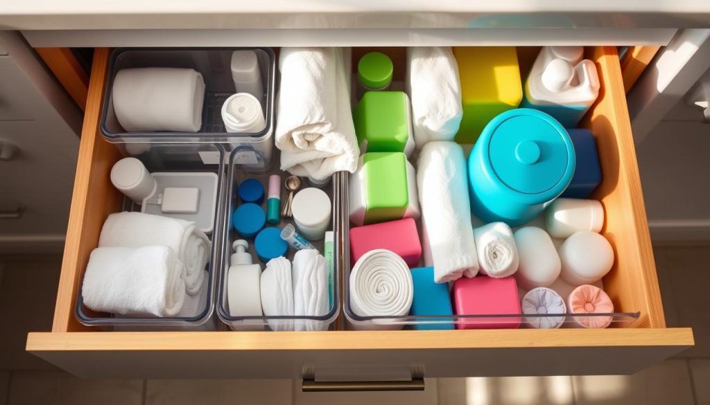 organizing bathroom drawers