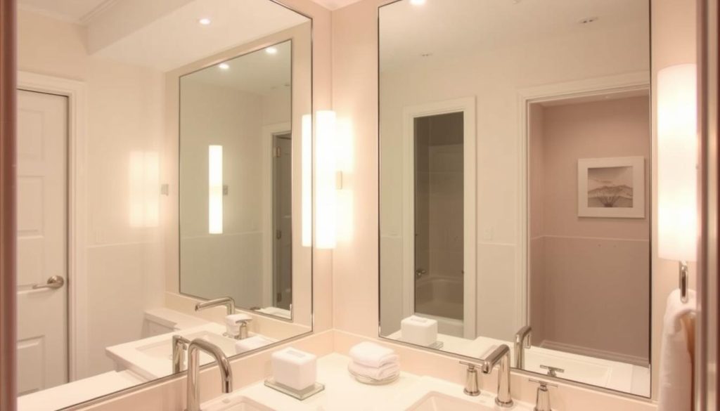 space-enhancing mirrors in bathroom