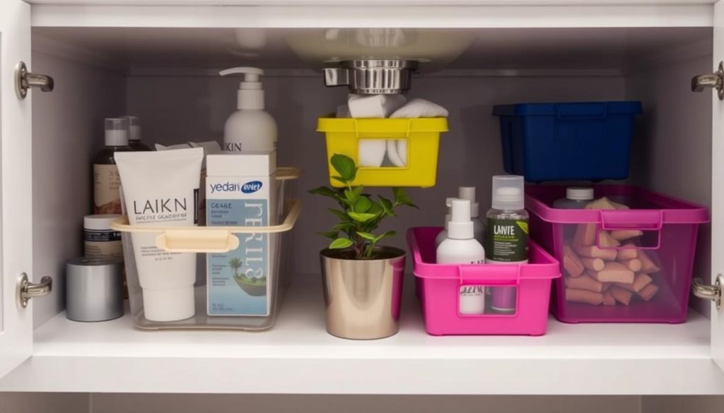 under sink cabinet organization