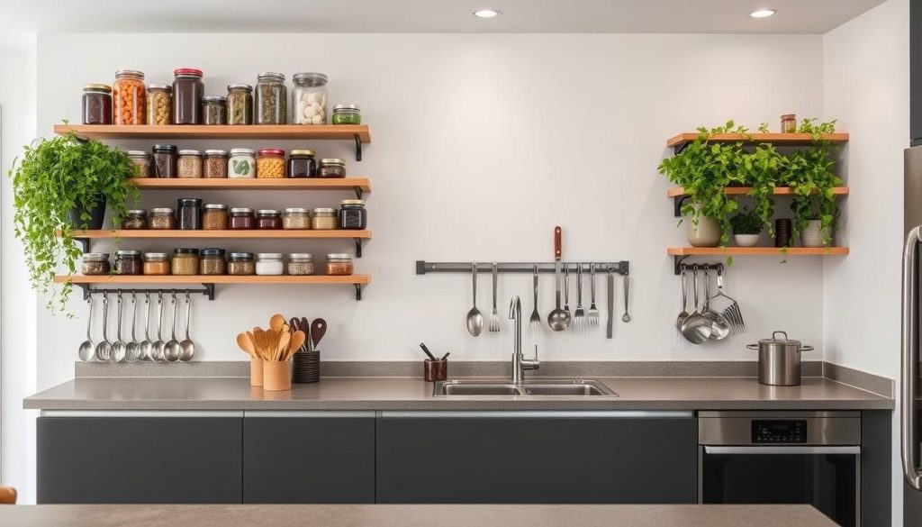 vertical storage in kitchen