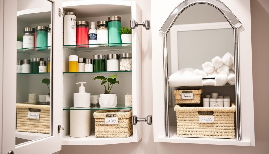 Bathroom cabinet organization