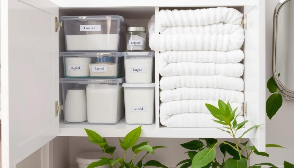 Bathroom cabinet organization