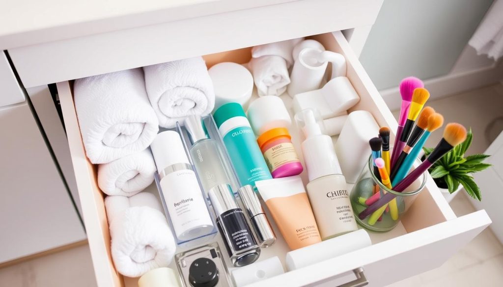 Bathroom drawer organization