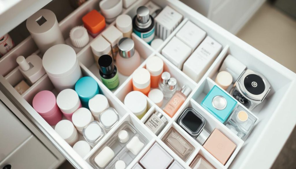 Bathroom drawer organizers