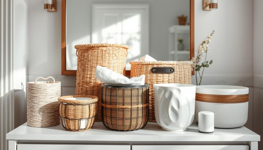 Chic bathroom baskets and bins