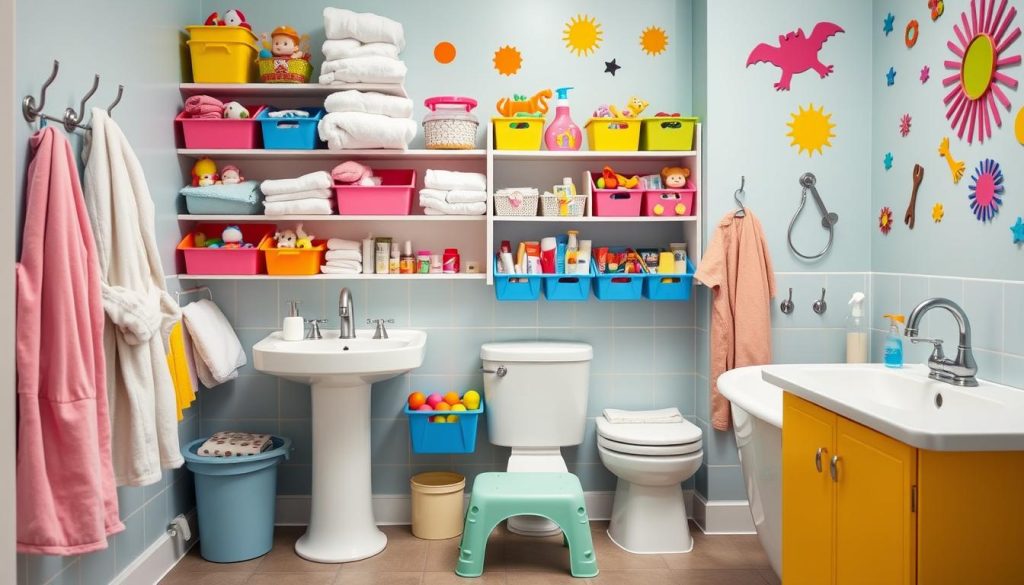 Child-friendly bathroom organization