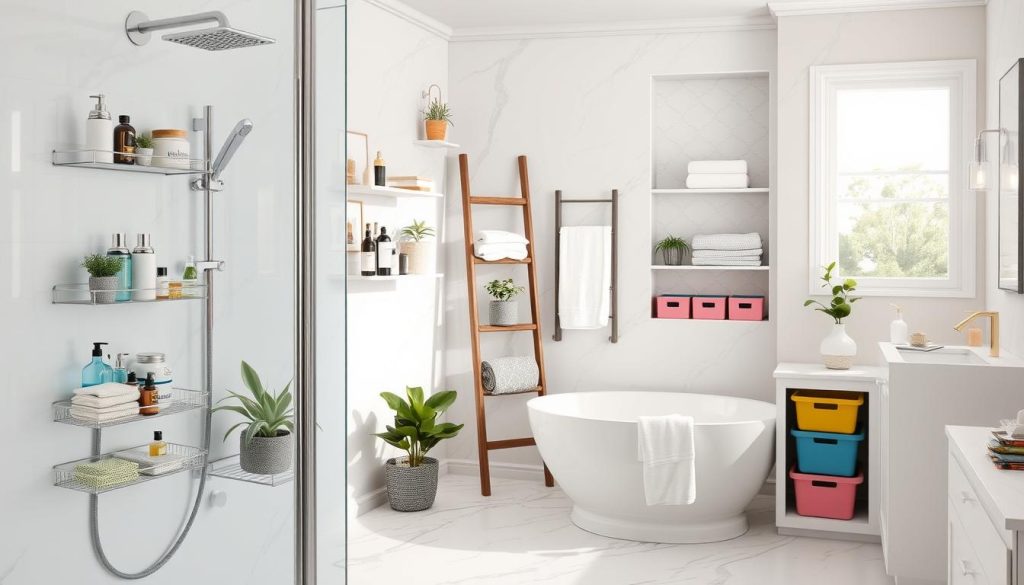 Clever shower and bathtub storage solutions