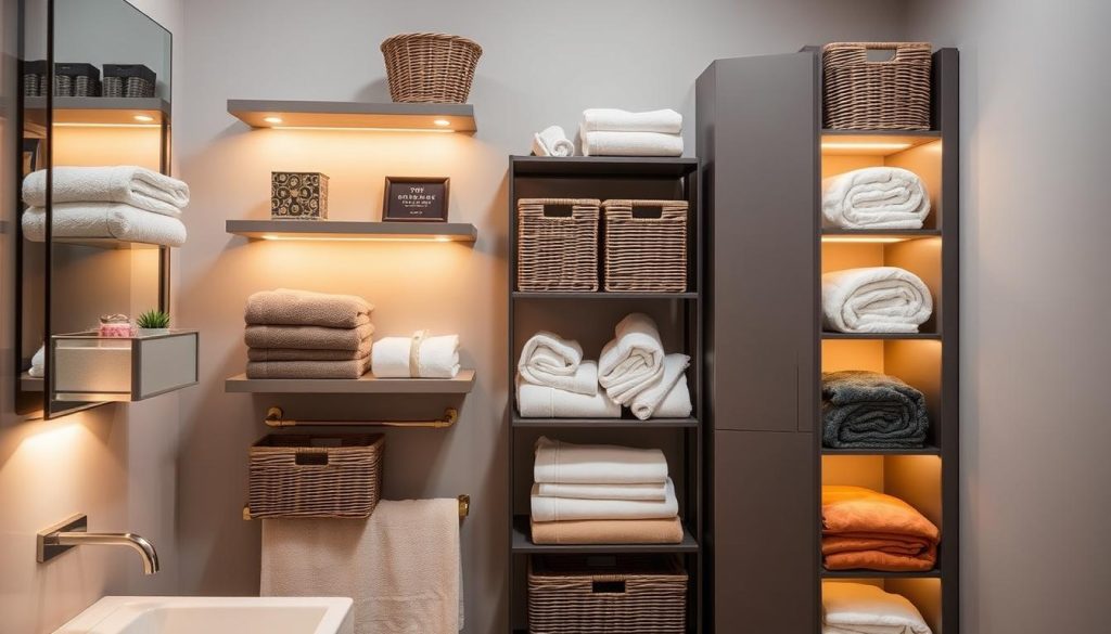 Compact bathroom storage ideas for towels