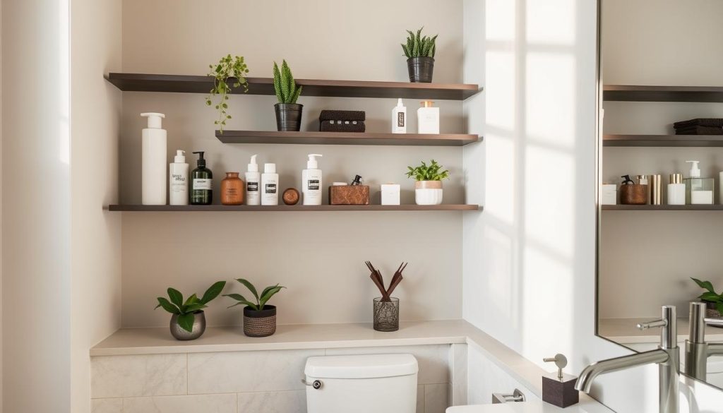 Corner shelves for bathroom