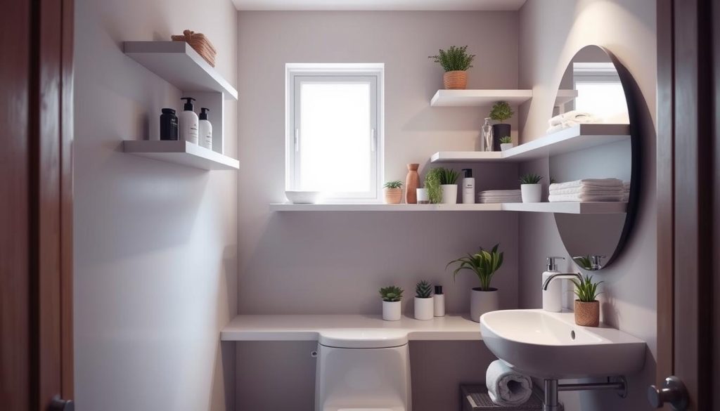 Corner shelves for small bathrooms