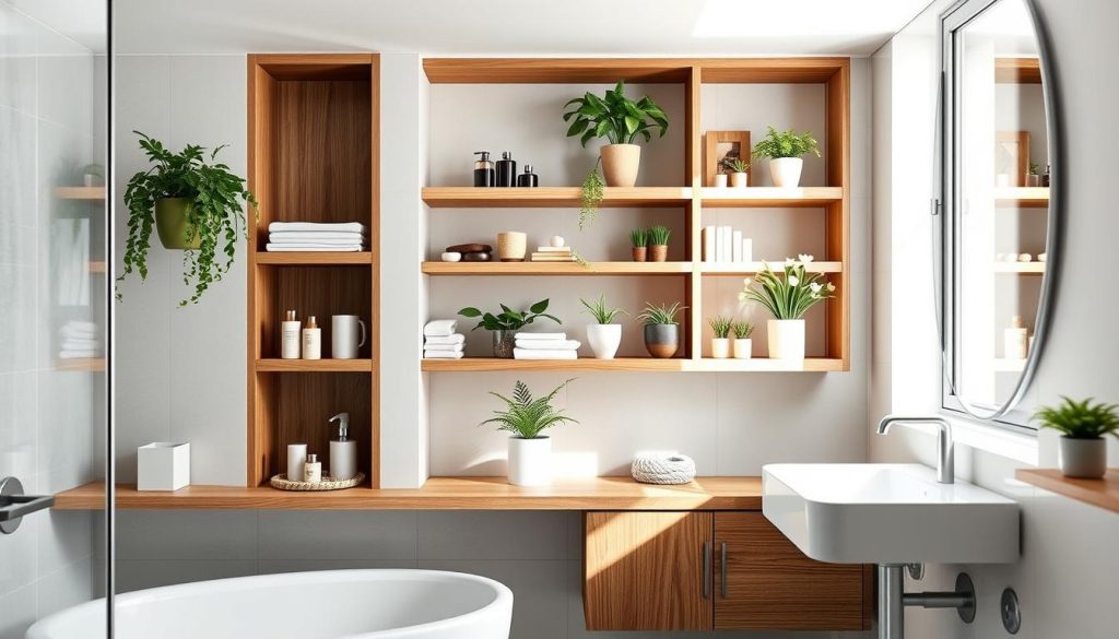 Corner shelving solutions for bathroom storage