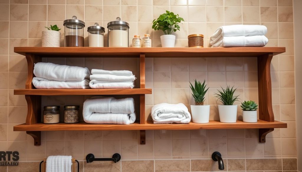 DIY bathroom shelves