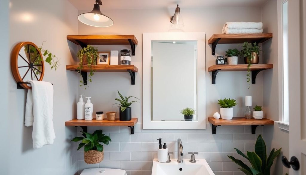 DIY bathroom shelves