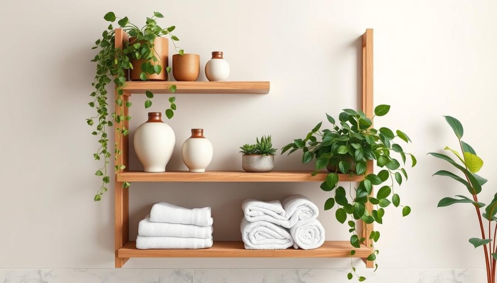 Decorative bathroom shelving units