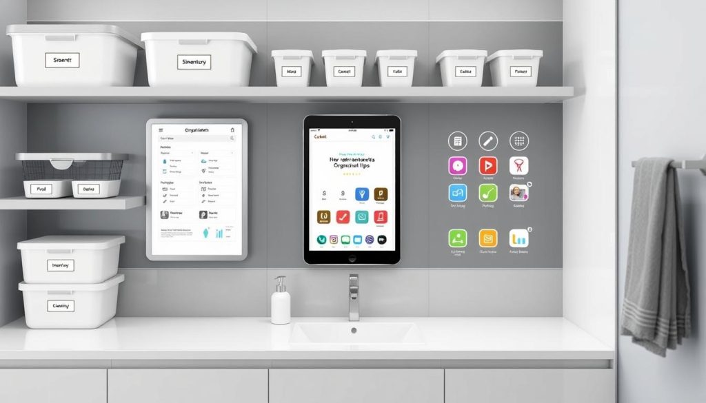 Digital tools for bathroom organization