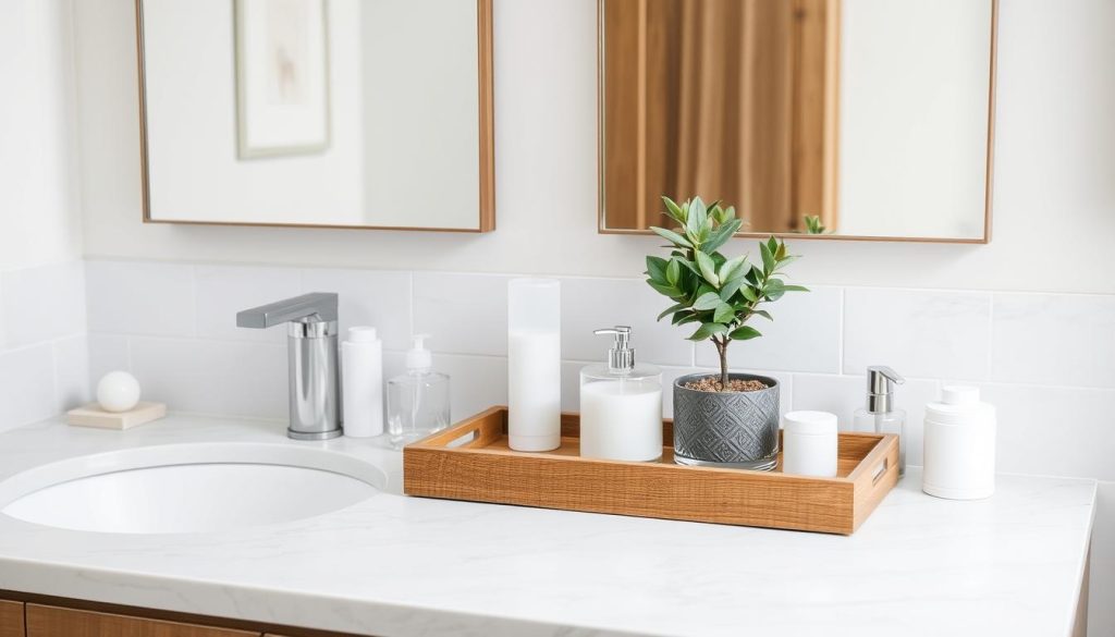 Efficient storage solutions for bathroom countertops