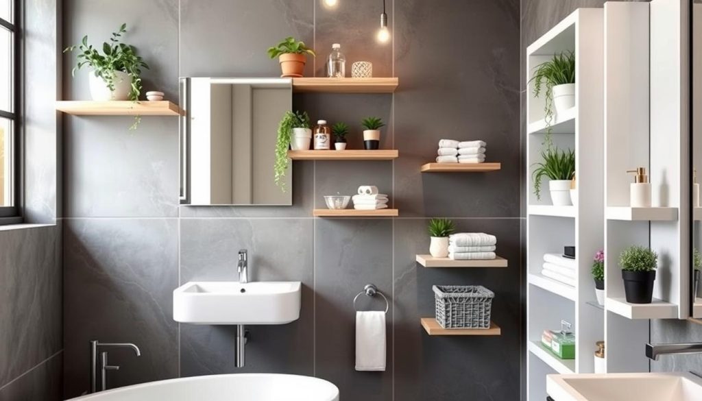 Innovative shelving solutions for tiny bathrooms