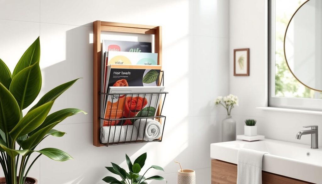 Magazine rack wall mount for budget-friendly bathroom makeovers