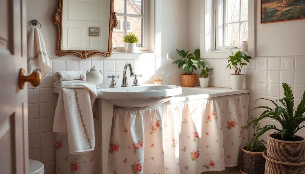 Sink skirt bathroom decor