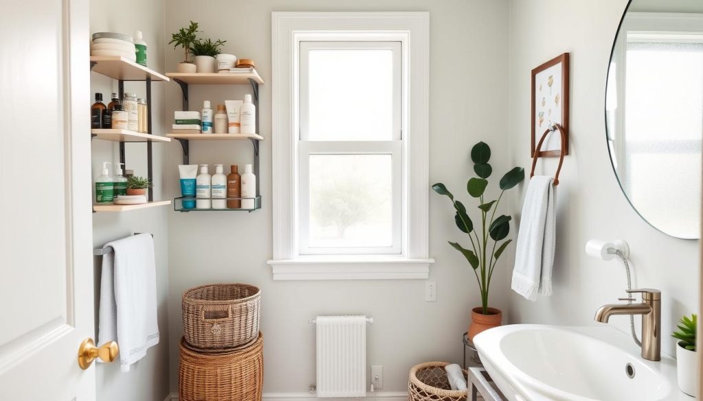 Space-saving bathroom ideas for renters