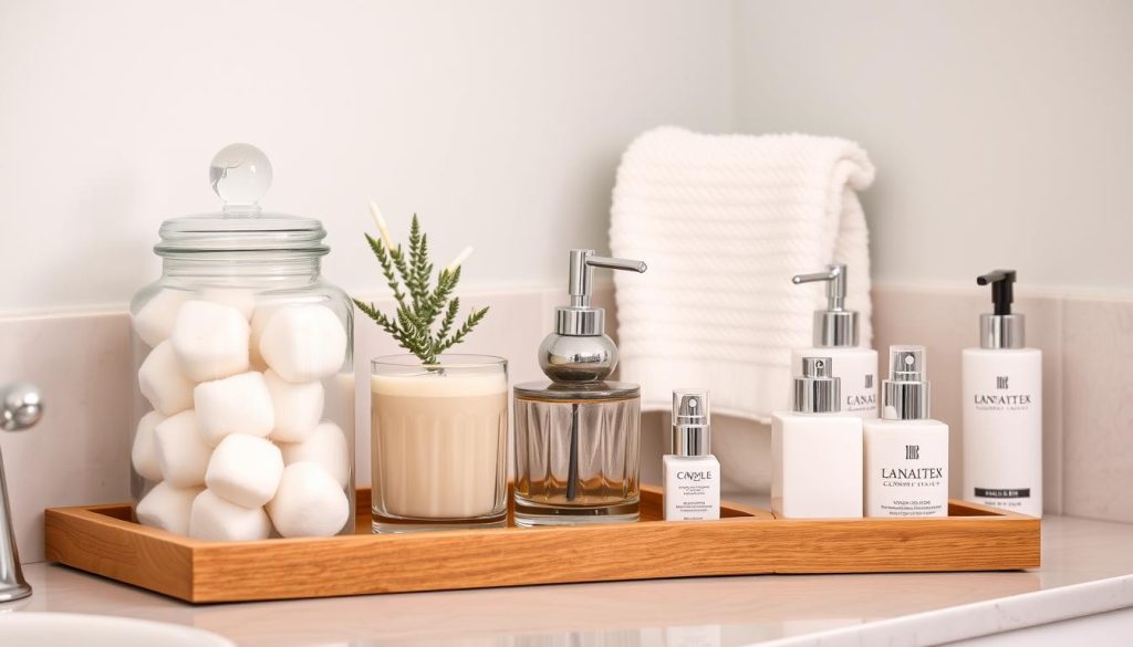 Stylish bathroom countertop organization