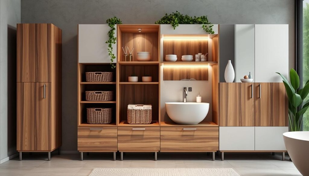 Stylish bathroom storage furniture