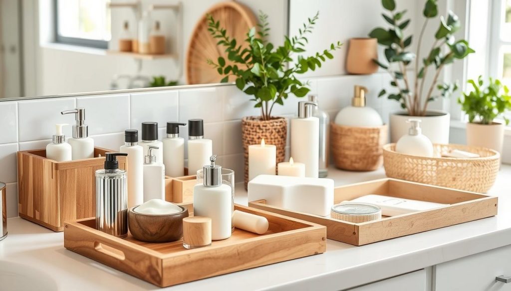 Stylish countertop organizers for bathroom