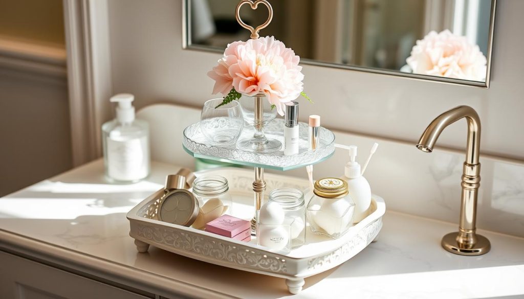 Tiered tray for vanity storage