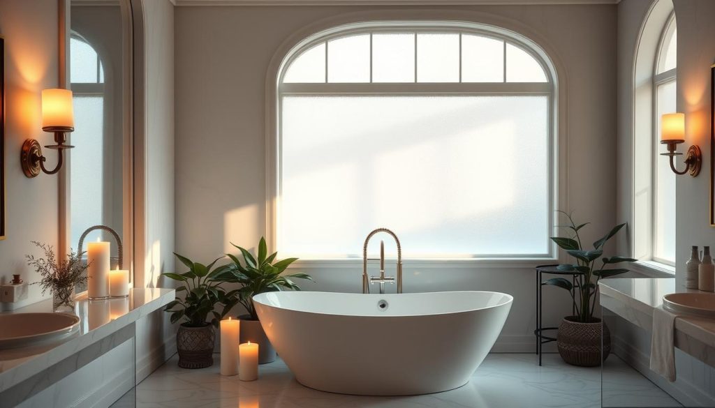 Tranquil bathroom lighting