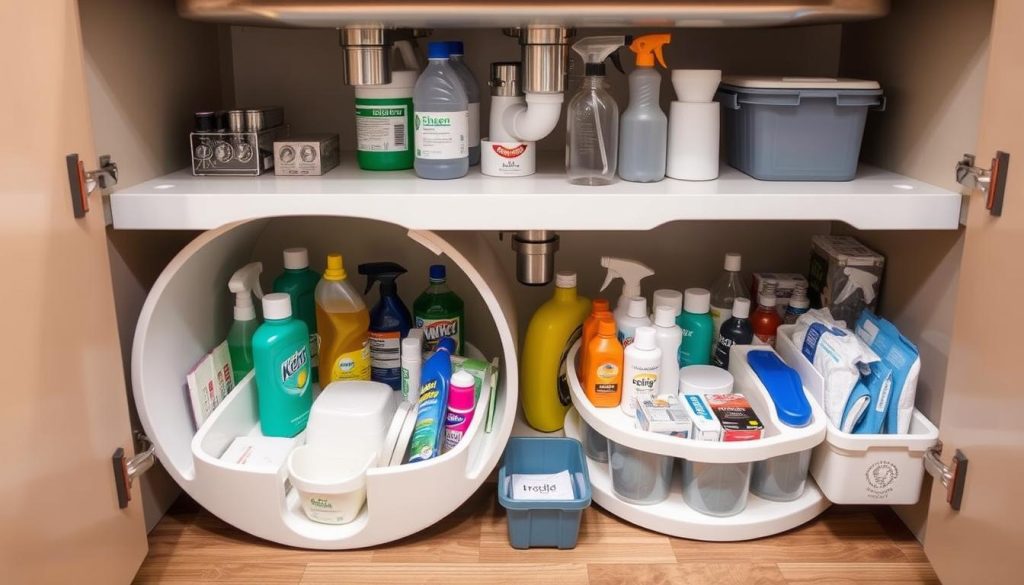 Under-sink storage solutions with lazy susans