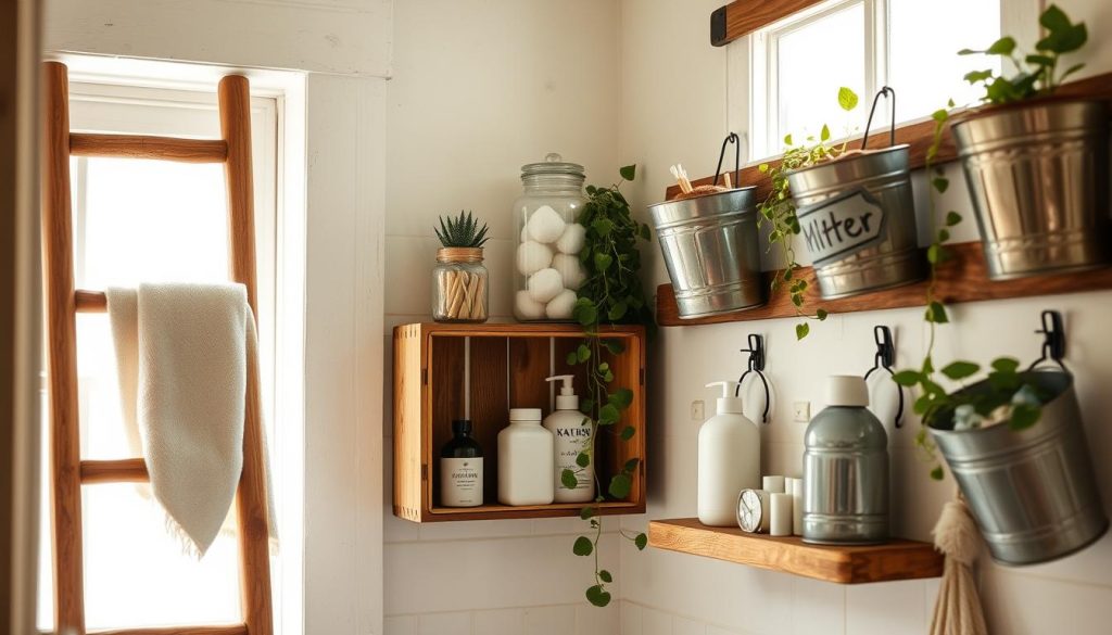 Upcycled bathroom storage