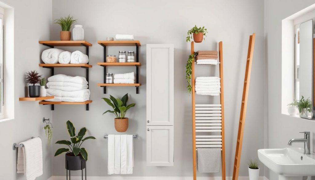 Vertical bathroom storage ideas