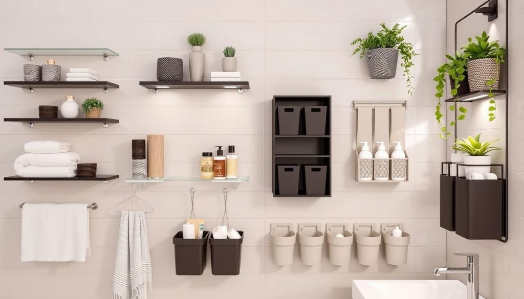 Wall-mounted bathroom storage options