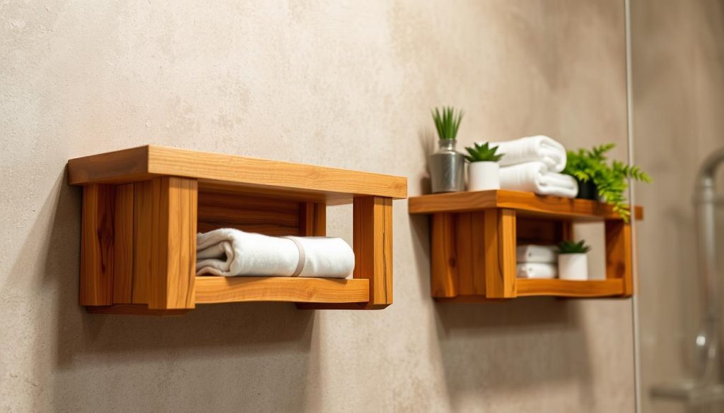 Woodworking rustic shelves