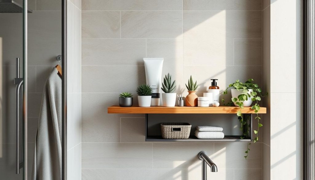 bathroom shelf installation