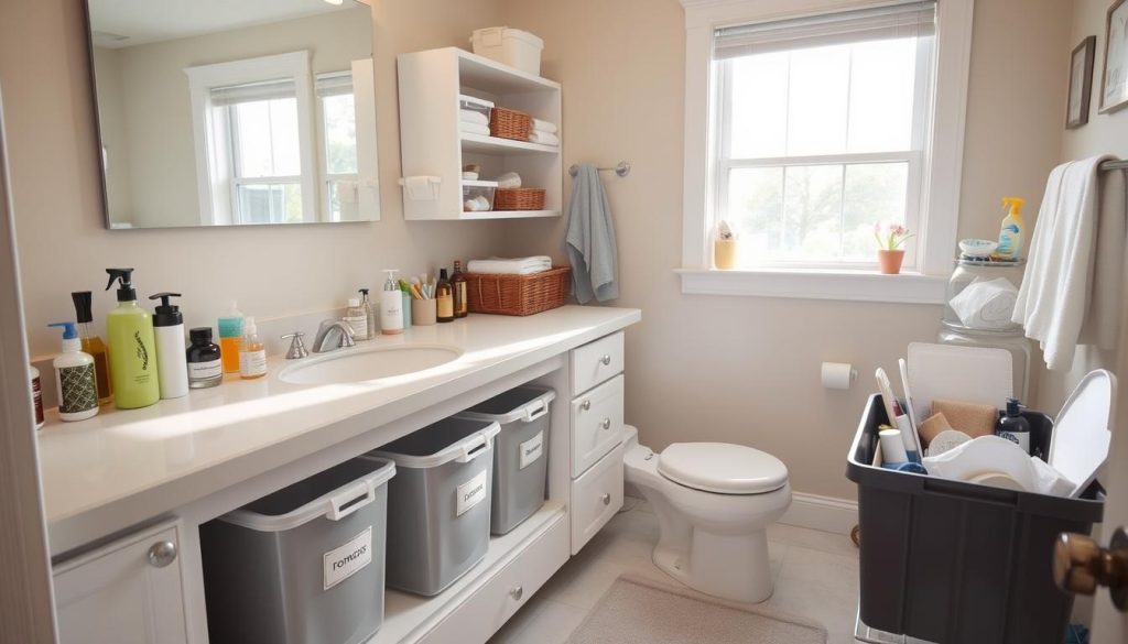 decluttering bathroom