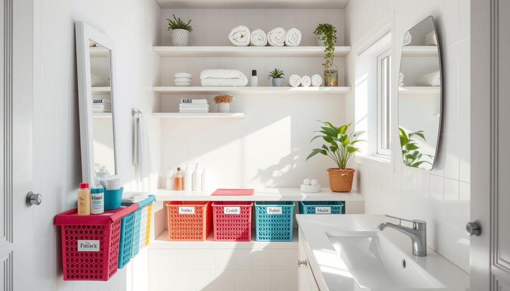 efficient bathroom organizing