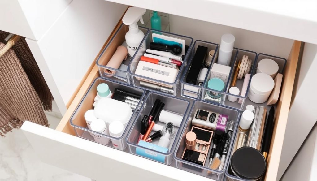 maximizing bathroom space with stackable organizers