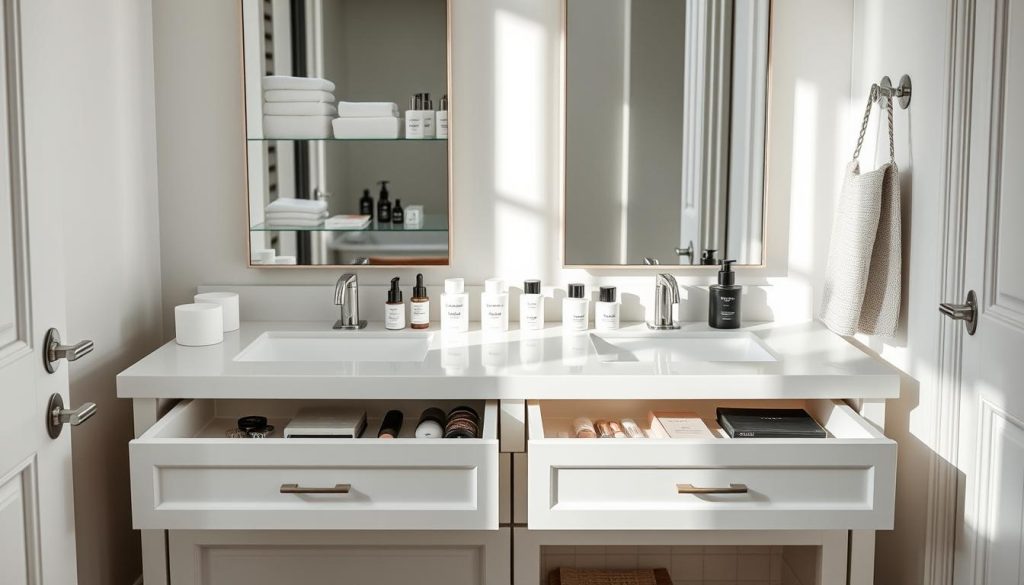 organized bathroom vanity