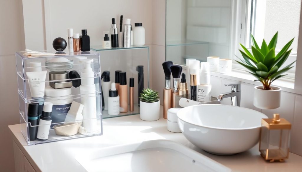 organized bathroom vanity