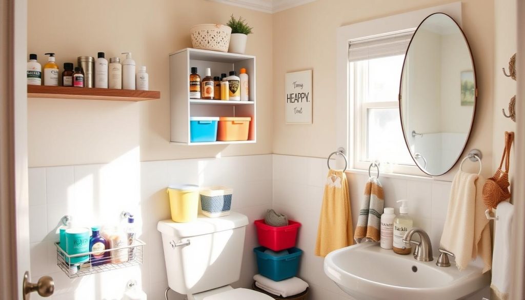 rental bathroom organization hacks